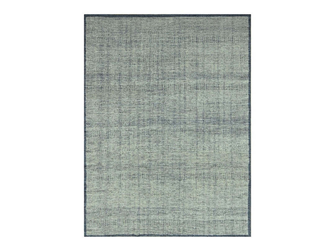 8'10" x 11'10" New Hand Knotted Blue Wool Rectangle Oriental Rug - MOA10276695