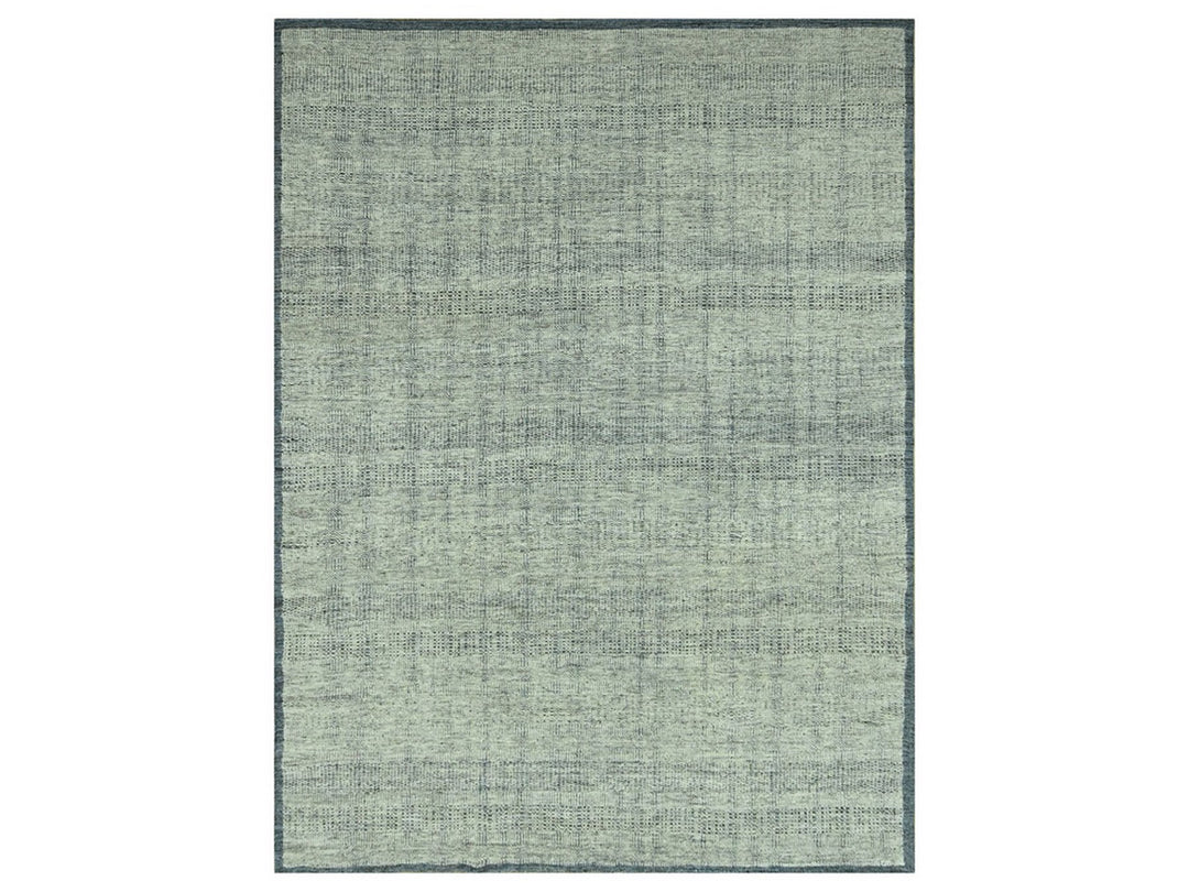 9'0" x 11'8" New Hand Knotted Blue Wool Rectangle Oriental Rug - MOA10276698