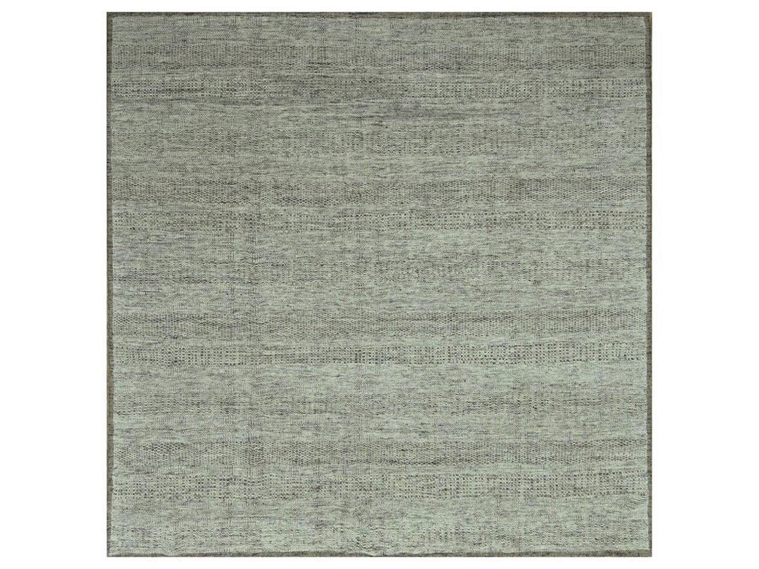 9'8" x 10'3" New Hand Knotted Brown Wool Square Oriental Rug - MOA10276701