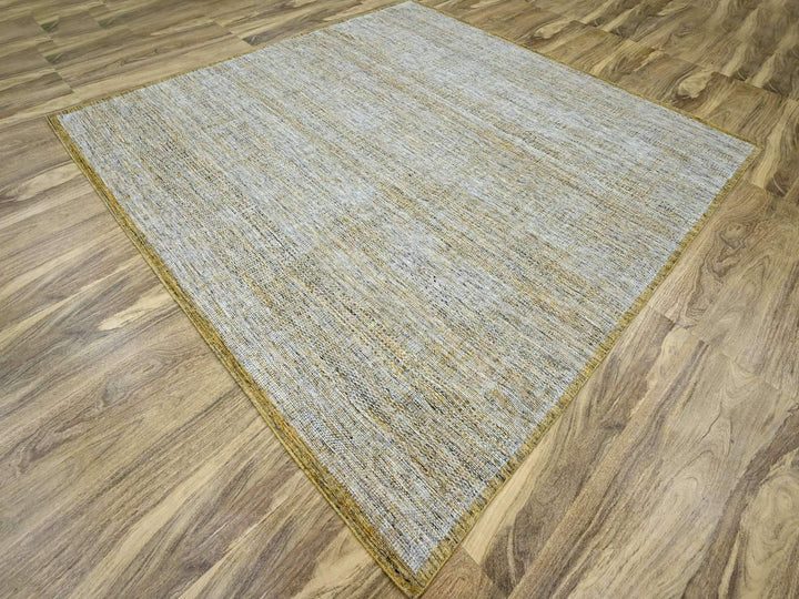 9'11" x 10'0" New Hand Knotted Yellow Wool Square Oriental Rug - MOA10276703