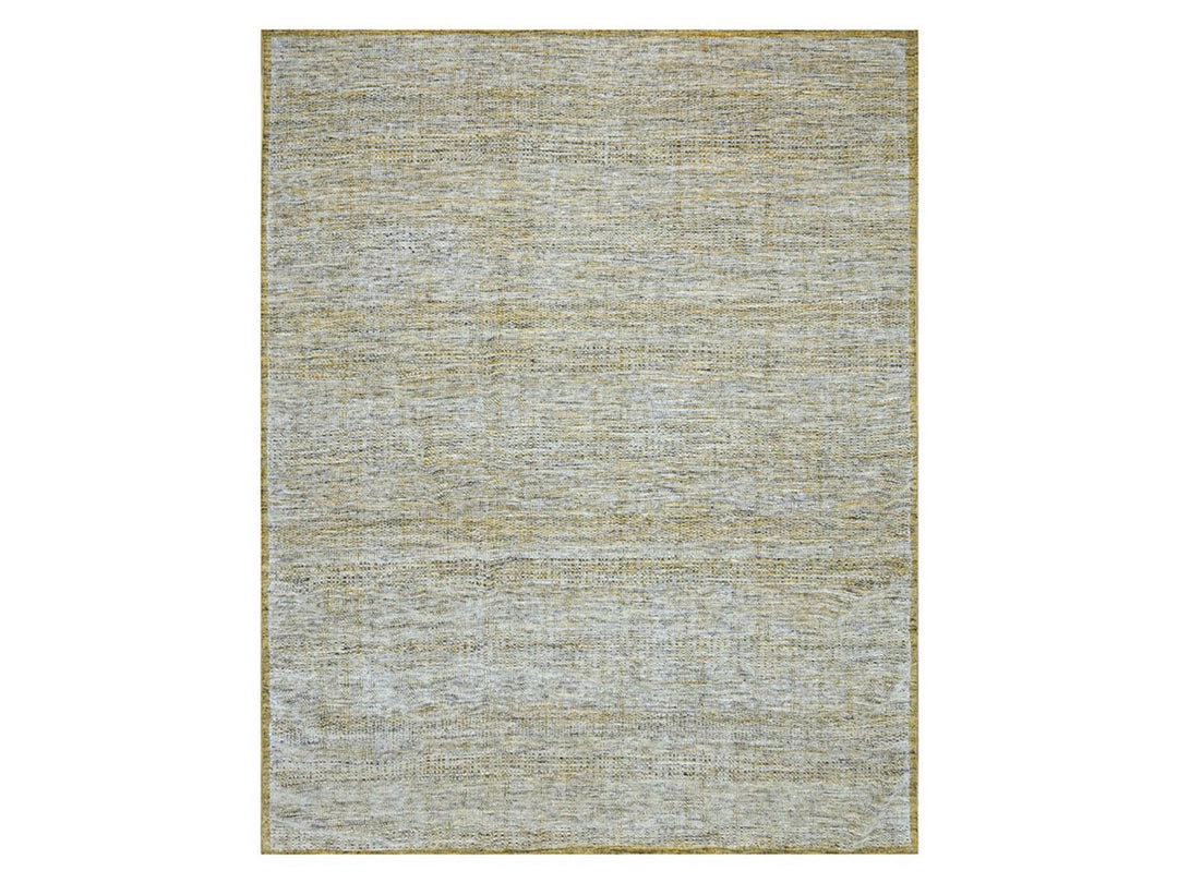11'11" x 14'10" New Hand Knotted Yellow Wool Rectangle Oriental Rug - MOA10276704