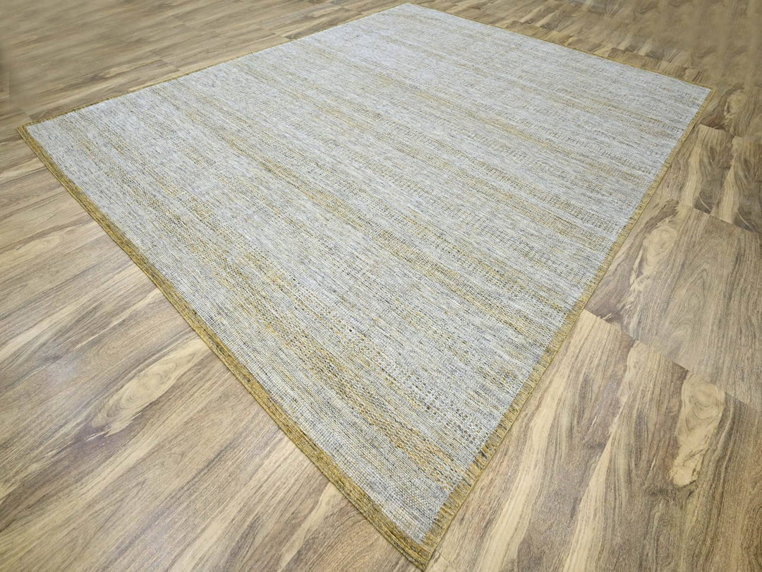 11'11" x 14'10" New Hand Knotted Yellow Wool Rectangle Oriental Rug - MOA10276704