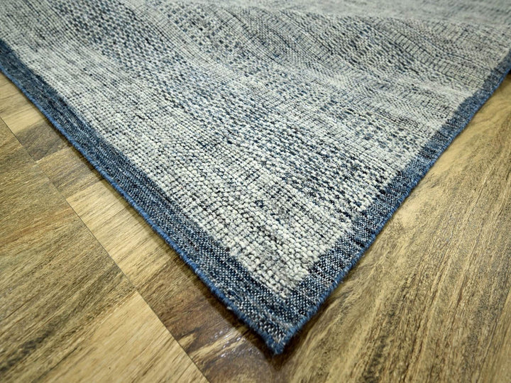 8'10" x 12'1" New Hand Knotted Blue Wool Rectangle Oriental Rug - MOA10276707