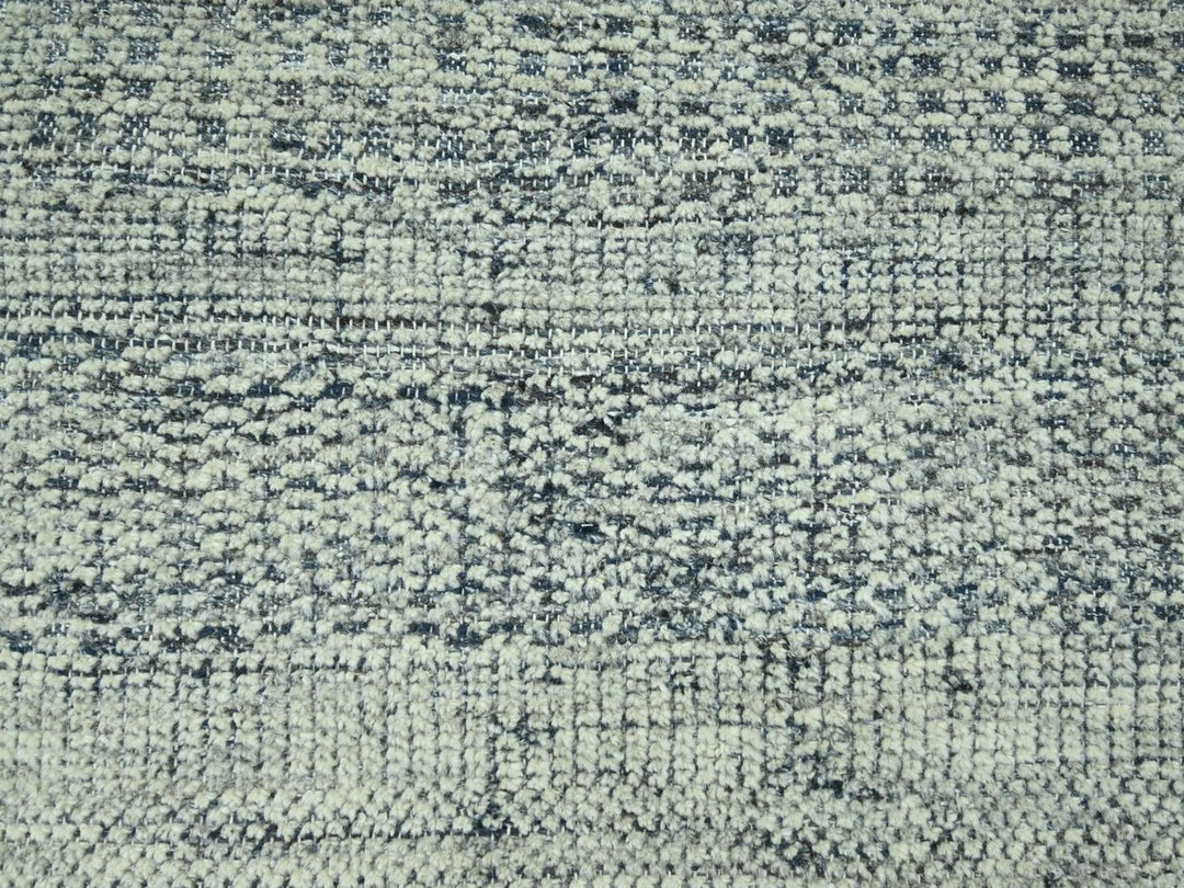 8'10" x 12'1" New Hand Knotted Blue Wool Rectangle Oriental Rug - MOA10276707