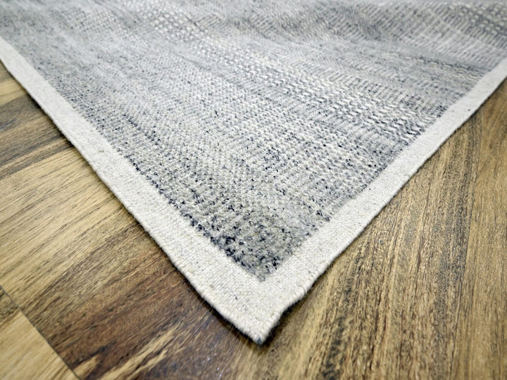 8'1" x 10'2" New Hand Knotted Grey Wool Rectangle Oriental Rug - MOA10276715