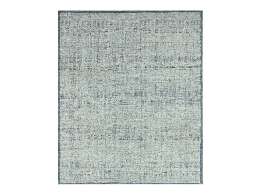 8'2" x 10'0" New Hand Knotted Blue Wool Rectangle Oriental Rug - MOA10276716