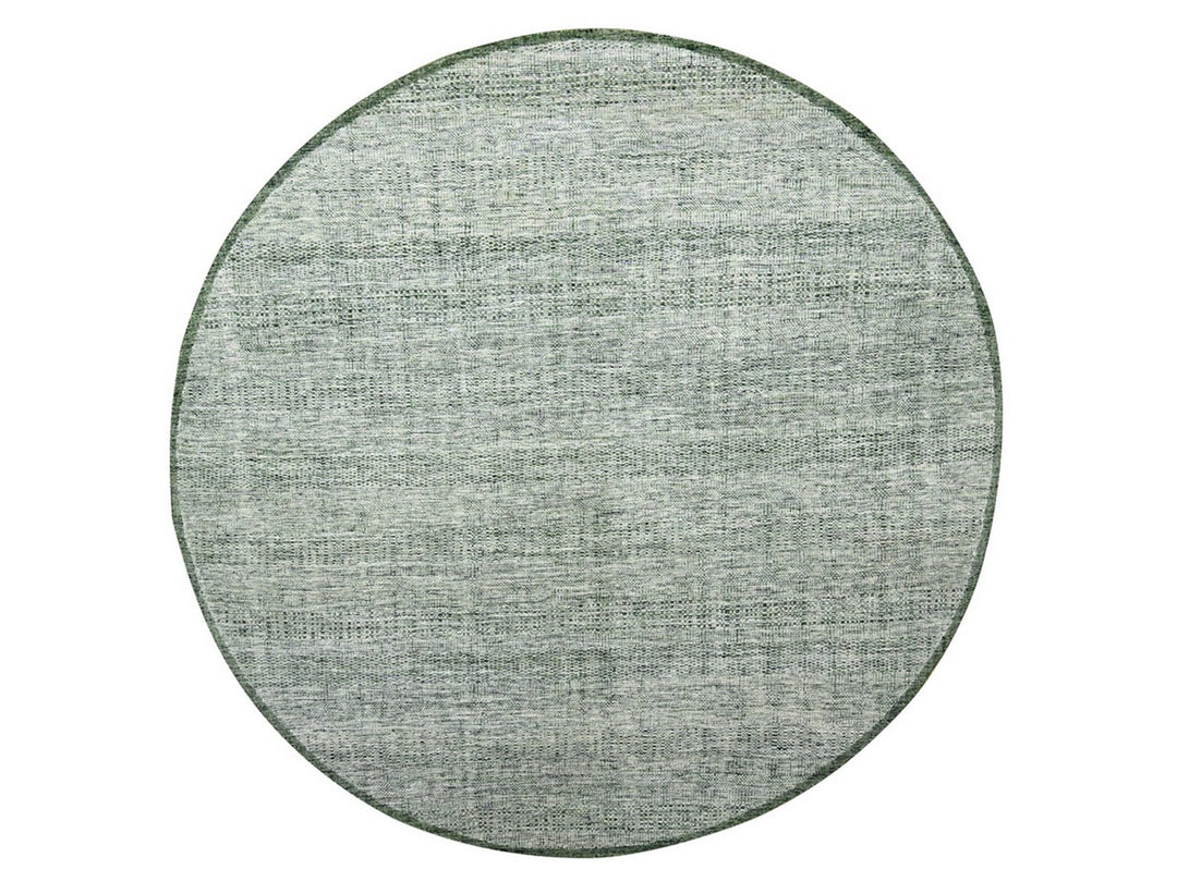 9'10" x 9'11" New Hand Knotted Green Wool Round Oriental Rug - MOA10276719