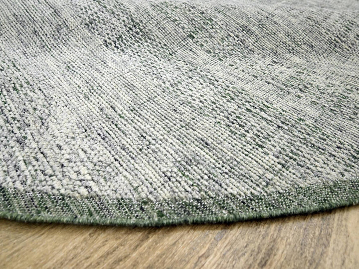 9'10" x 9'11" New Hand Knotted Green Wool Round Oriental Rug - MOA10276719