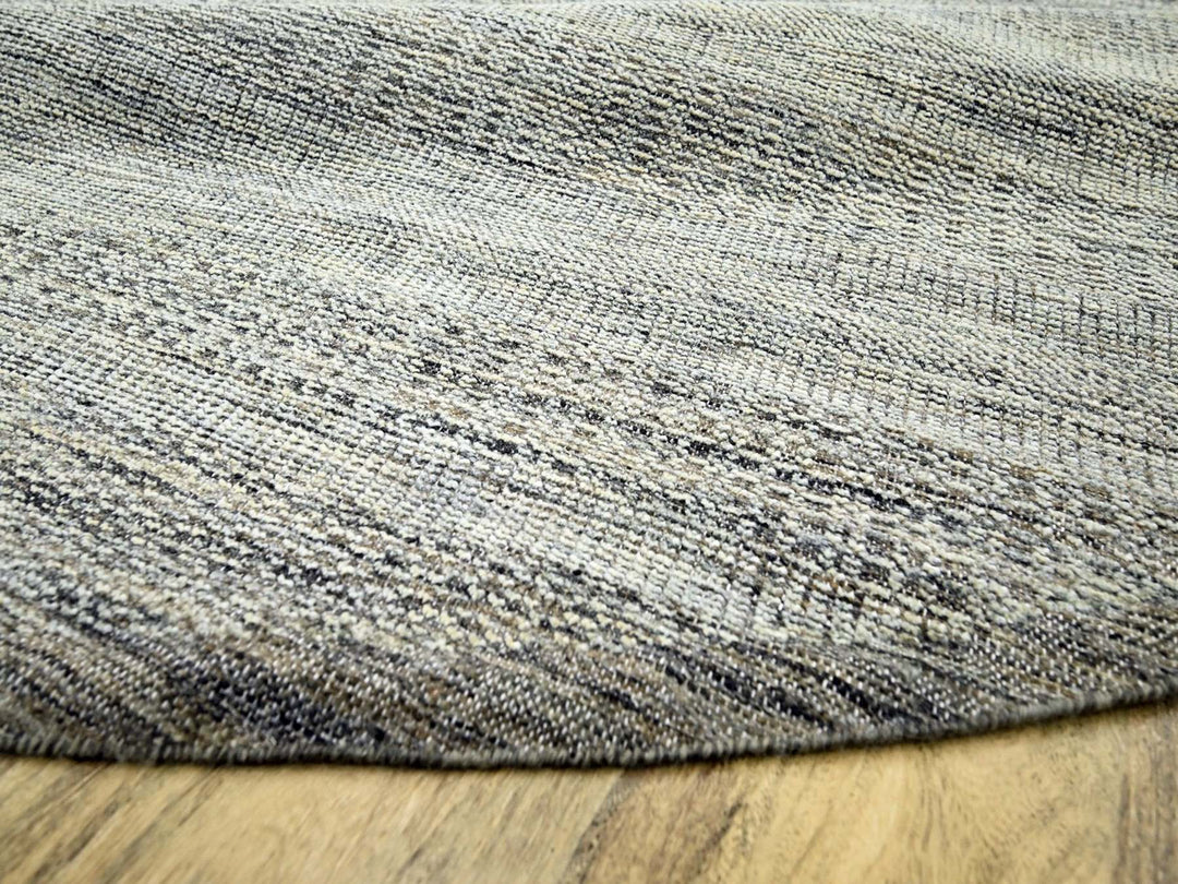 12'0" x 12'1" New Hand Knotted Brown Wool Round Oriental Rug - MOA10276721