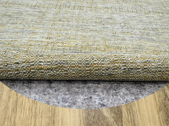 9'11" x 10'0" New Hand Knotted Yellow Wool Round Oriental Rug - MOA10276722
