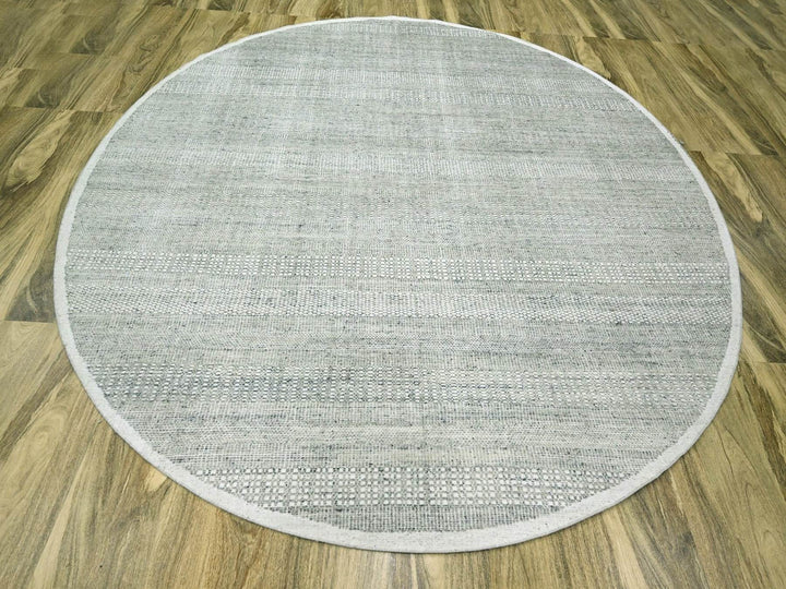 10'0" x 10'1" New Hand Knotted Grey Wool Round Oriental Rug - MOA10276723