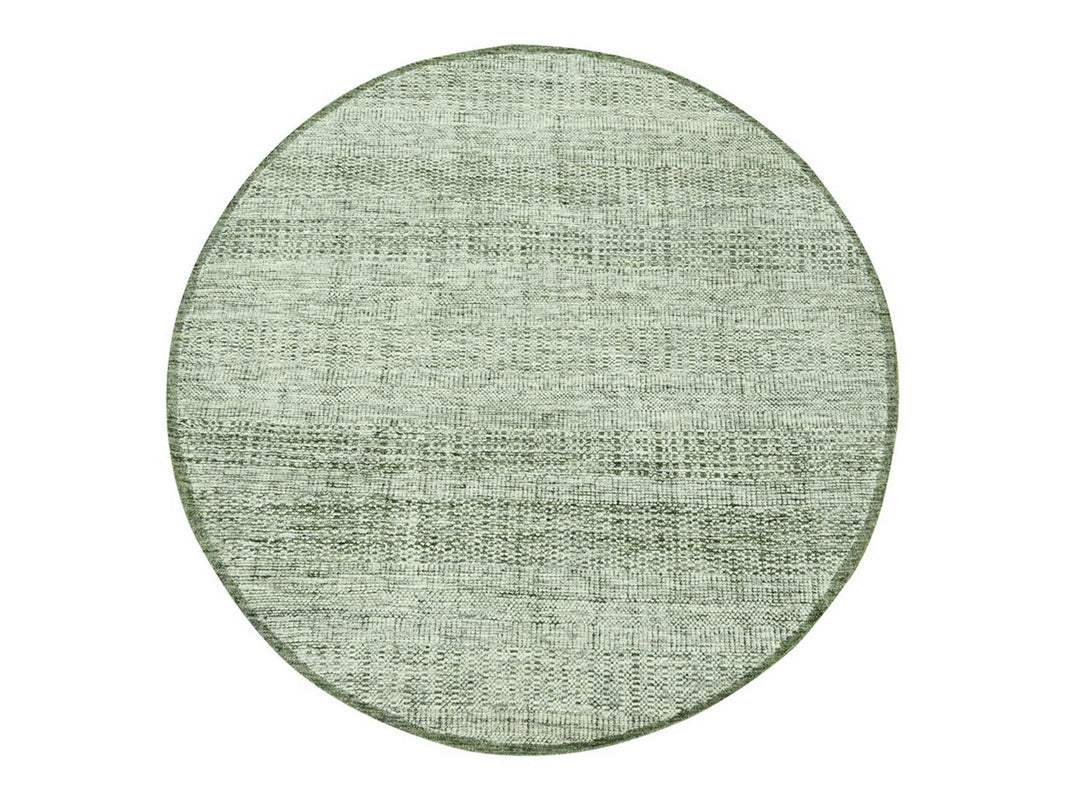5'11" x 6'0" New Hand Knotted Green Wool Round Oriental Rug - MOA10276732