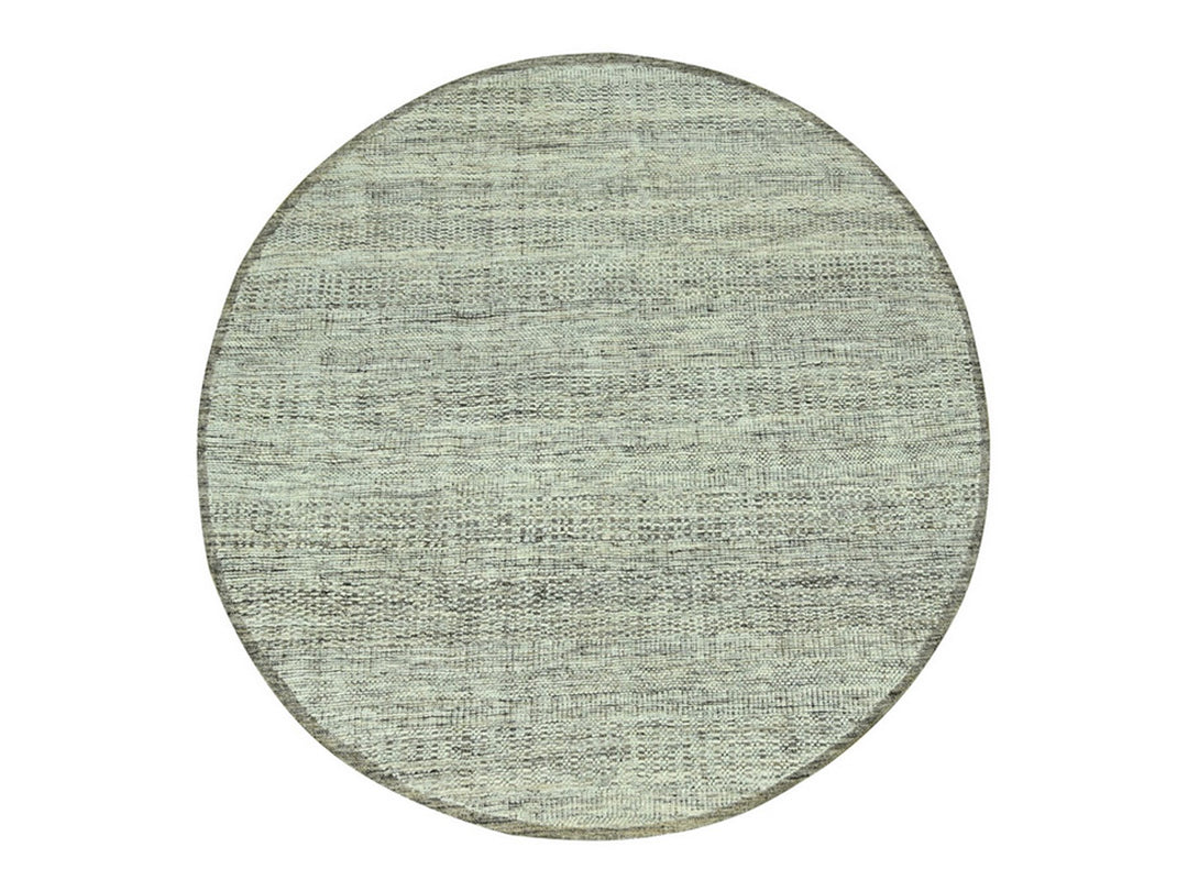 6'0" x 6'1" New Hand Knotted Brown Wool Round Oriental Rug - MOA10276733