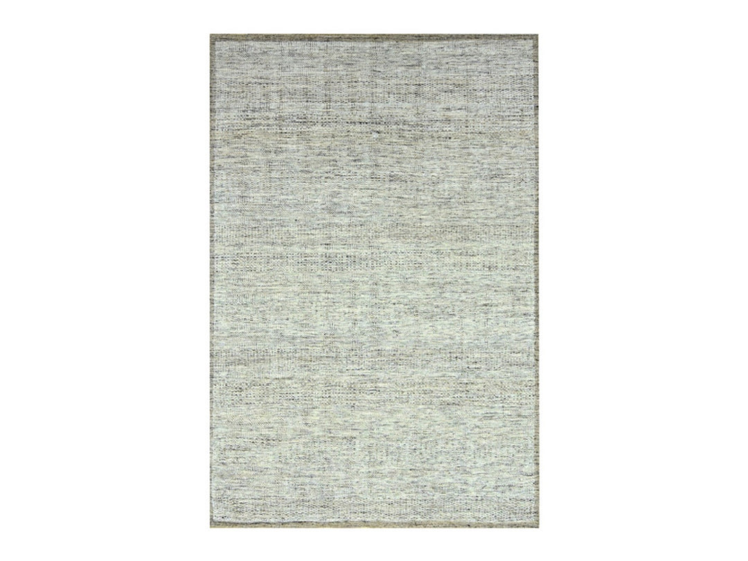 6'1" x 8'11" New Hand Knotted Brown Wool Rectangle Oriental Rug - MOA10276734