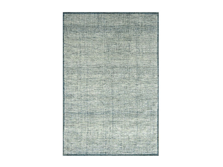 6'0" x 9'1" New Hand Knotted Blue Wool Rectangle Oriental Rug - MOA10276737