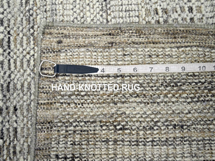 2'8" x 12'0" New Hand Knotted Brown Wool Runner Oriental Rug - MOA10276745