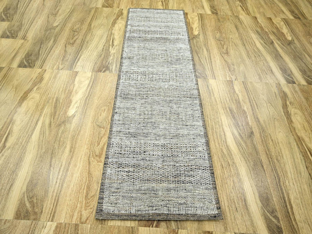 2'8" x 7'10" New Hand Knotted Brown Wool Runner Oriental Rug - MOA10276746