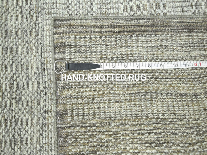 2'7" x 10'0" New Hand Knotted Brown Wool Runner Oriental Rug - MOA10276750