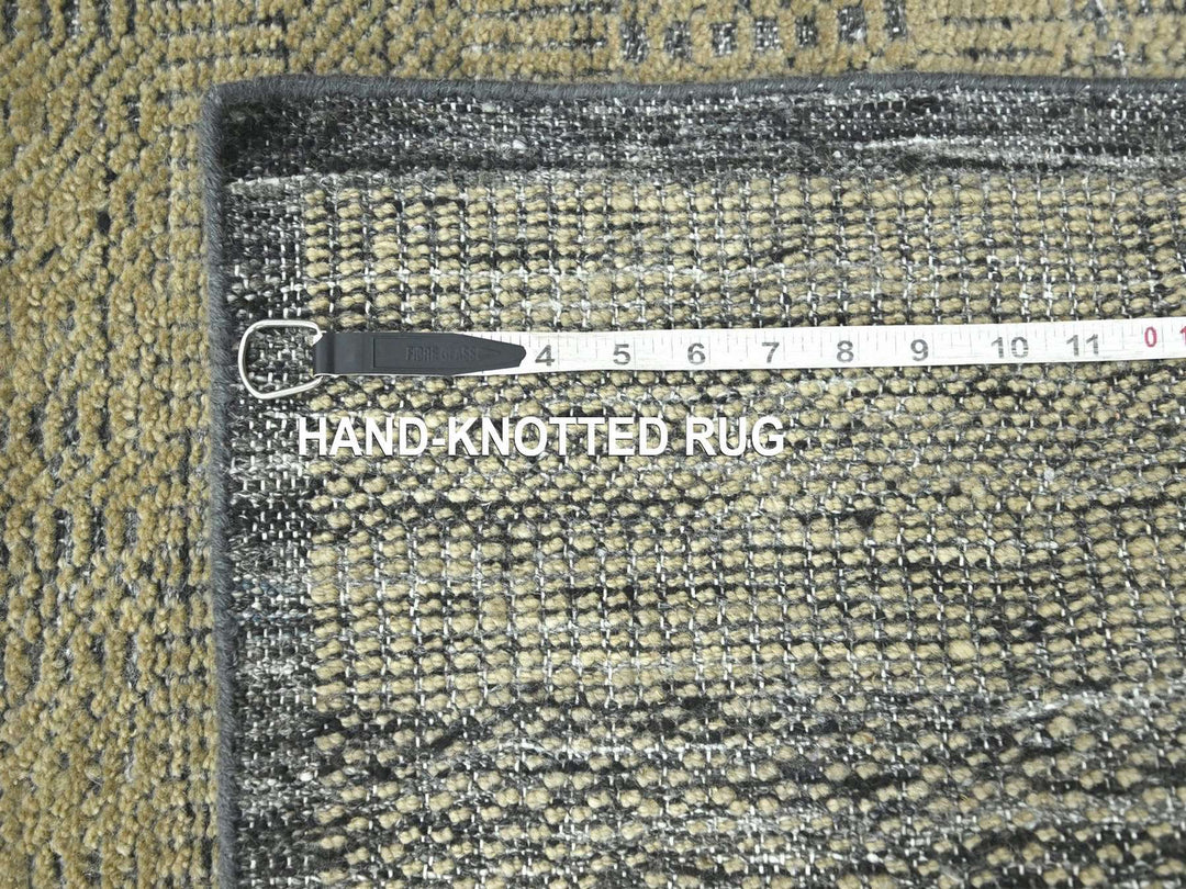2'6" x 9'11" New Hand Knotted Brown Wool Runner Oriental Rug - MOA10276756