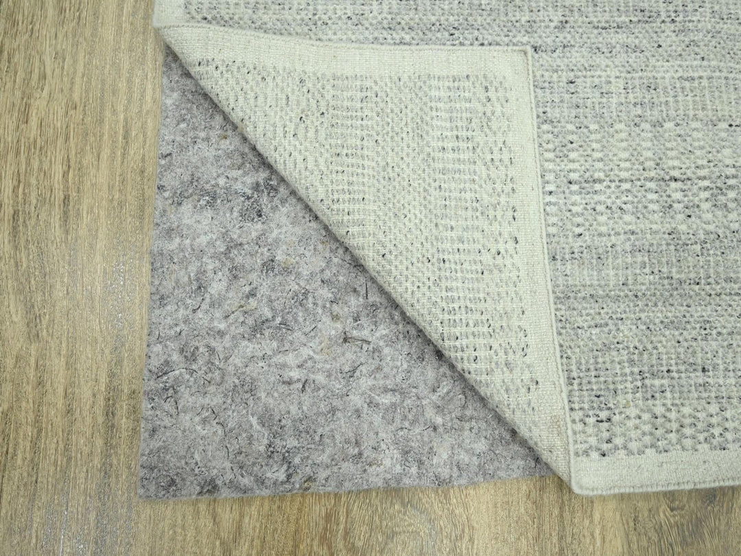 2'6" x 8'1" New Hand Knotted Grey Wool Runner Oriental Rug - MOA10276757