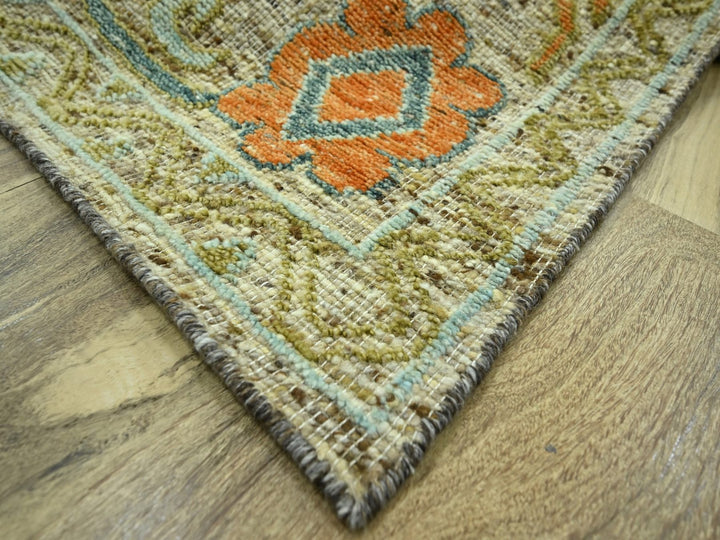 12'1" x 14'10" New Hand Knotted Beige Wool Rectangle Oriental Rug - MOA10276767