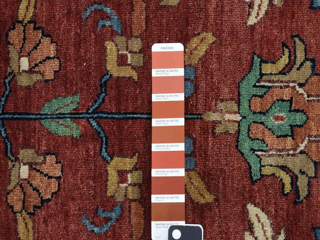 12'0" x 17'8" New Hand Knotted Red Wool Rectangle Oriental Rug - MOA10278009