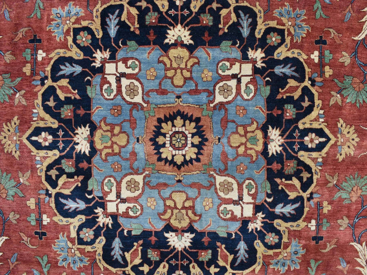 12'0" x 17'8" New Hand Knotted Red Wool Rectangle Oriental Rug - MOA10278009