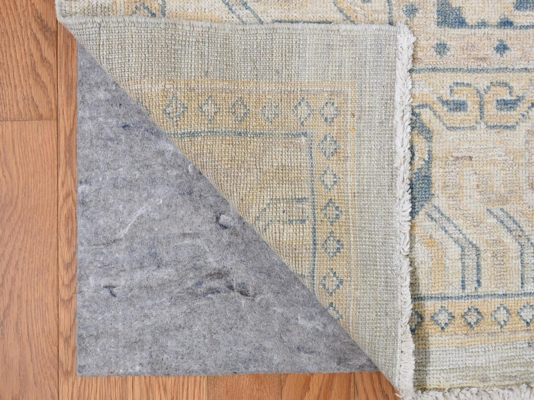 13'0" x 17'7" New Hand Knotted Ivory Wool Rectangle Oriental Rug - MOA10278012