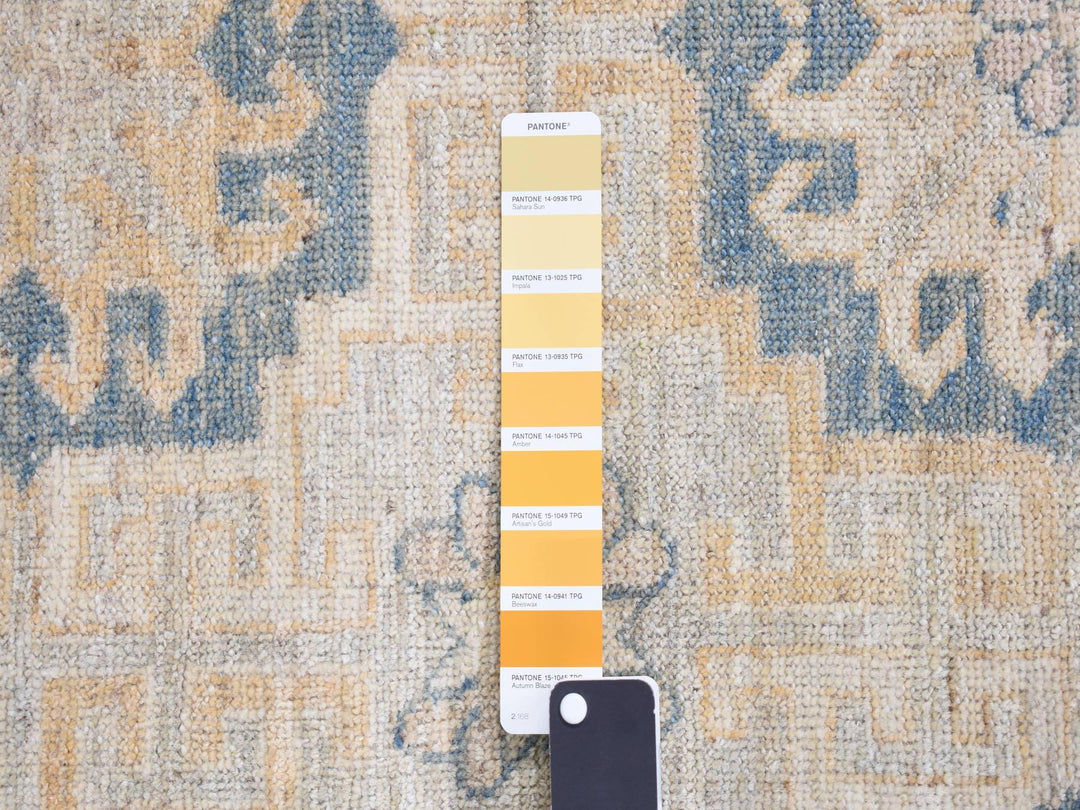 13'0" x 17'7" New Hand Knotted Ivory Wool Rectangle Oriental Rug - MOA10278012