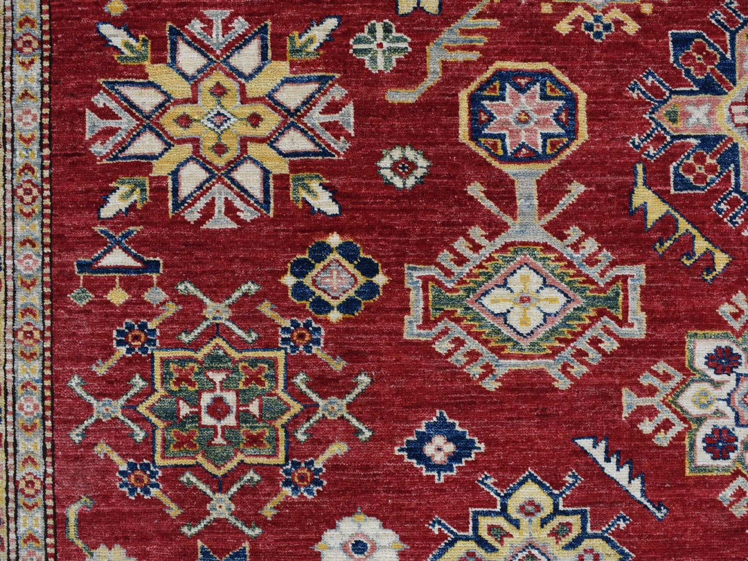 9'0" x 12'0" New Hand Knotted Red Wool Rectangle Oriental Rug - MOA10278082