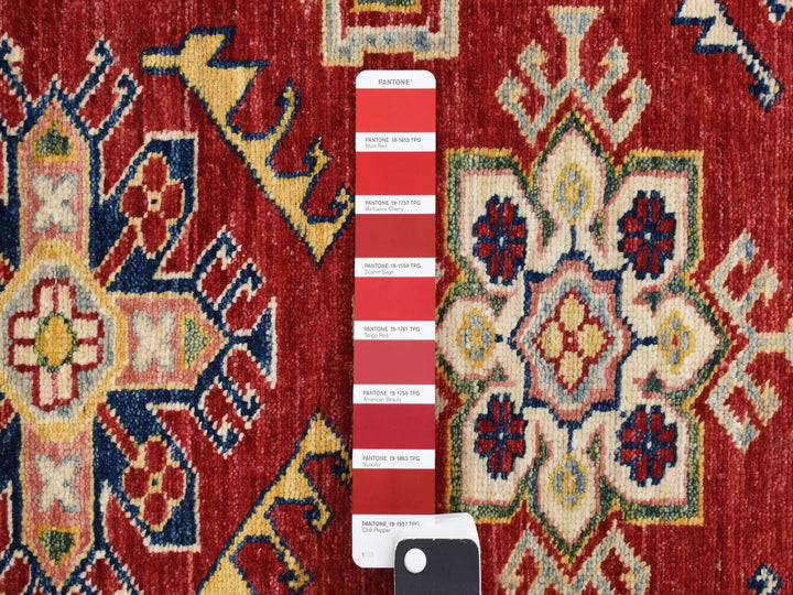 9'0" x 12'0" New Hand Knotted Red Wool Rectangle Oriental Rug - MOA10278082