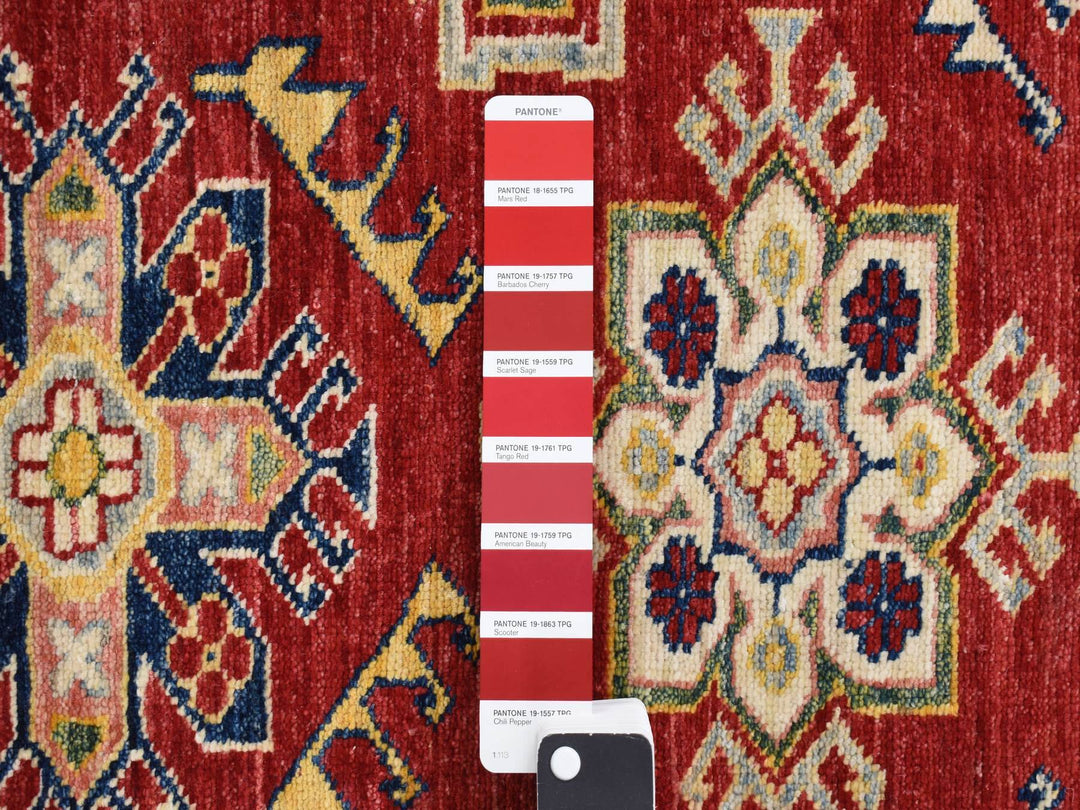 9'0" x 12'0" New Hand Knotted Red Wool Rectangle Oriental Rug - MOA10278082