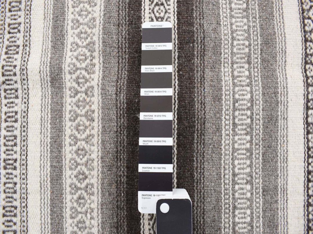 3'0" x 5'2" New Hand Woven Grey Wool Rectangle Oriental Rug - MOA10278143