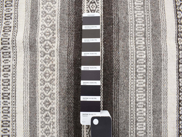 3'0" x 5'2" New Hand Woven Grey Wool Rectangle Oriental Rug - MOA10278143