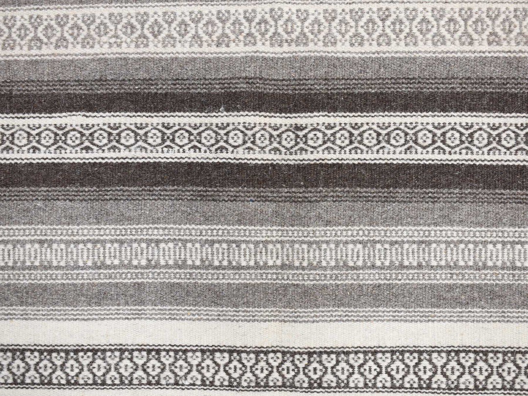 3'0" x 5'2" New Hand Woven Grey Wool Rectangle Oriental Rug - MOA10278143