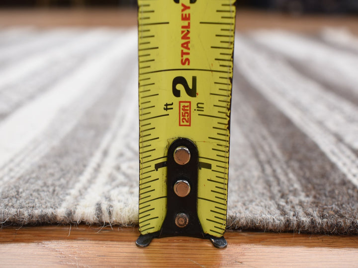 3'0" x 5'2" New Hand Woven Grey Wool Rectangle Oriental Rug - MOA10278143