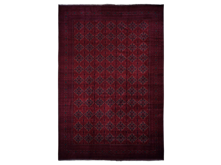 13'1" x 19'9" New Hand Knotted Red Wool Rectangle Oriental Rug - MOA10278157