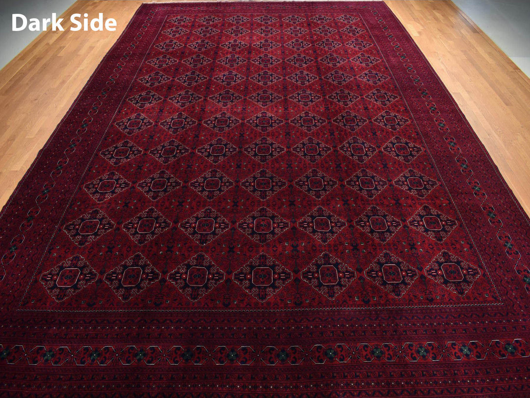 13'1" x 19'9" New Hand Knotted Red Wool Rectangle Oriental Rug - MOA10278157