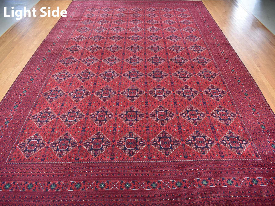 13'1" x 19'9" New Hand Knotted Red Wool Rectangle Oriental Rug - MOA10278157