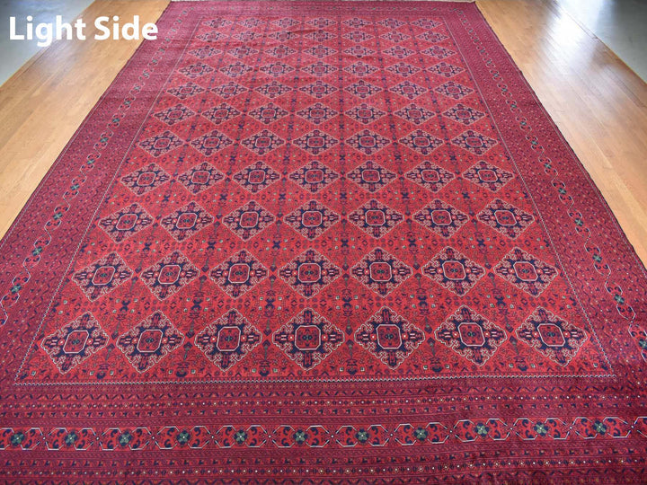 13'1" x 19'9" New Hand Knotted Red Wool Rectangle Oriental Rug - MOA10278157