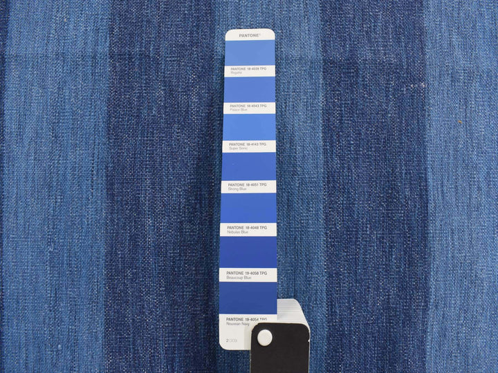 6'0" x 9'0" New Hand Woven Blue Cotton Rectangle Oriental Rug - MOA10278159