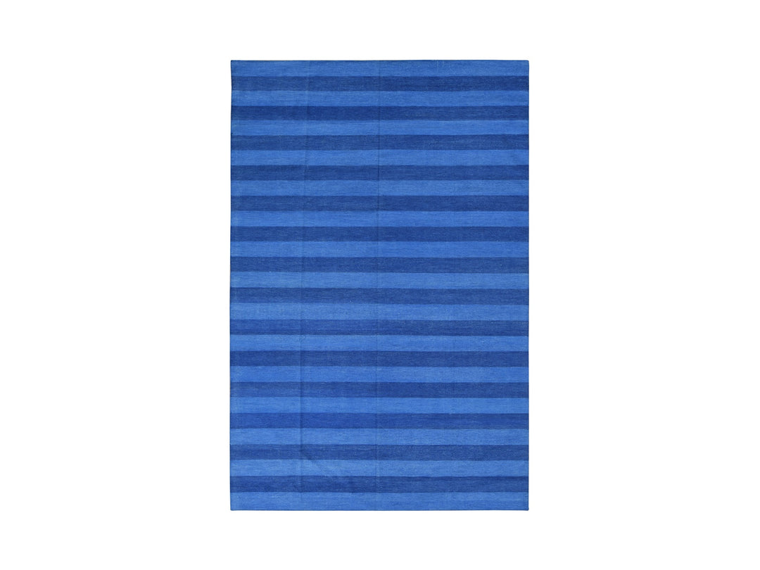 6'0" x 9'3" New Hand Woven Blue Cotton Rectangle Oriental Rug - MOA10278160