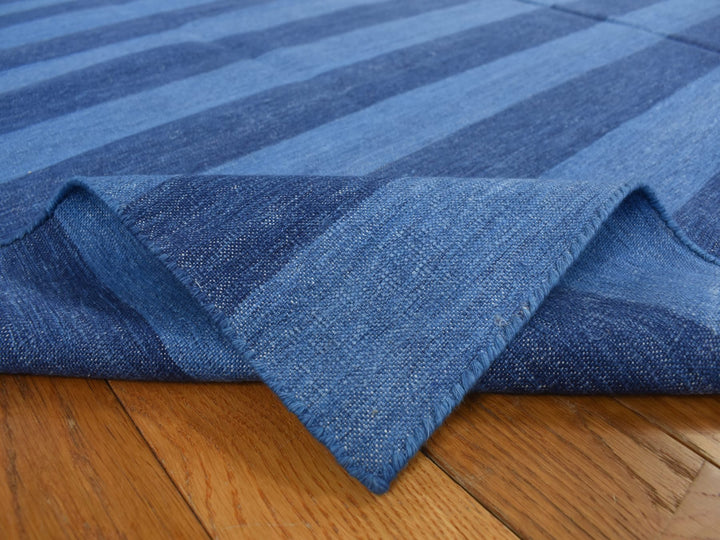 6'0" x 9'3" New Hand Woven Blue Cotton Rectangle Oriental Rug - MOA10278160