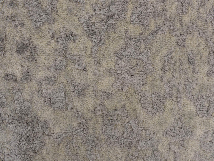 2'5" x 12'0" New Hand Loomed Grey Wool & Silk Runner Oriental Rug - MOA10278245