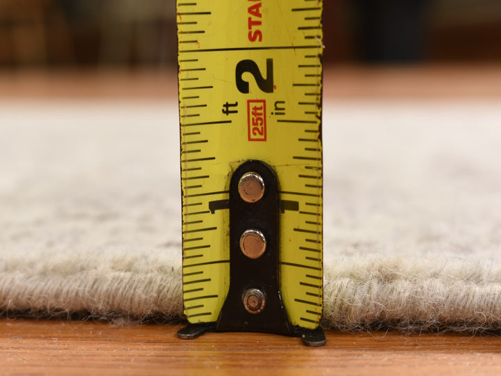 2'5" x 12'0" New Hand Loomed Grey Wool & Silk Runner Oriental Rug - MOA10278245