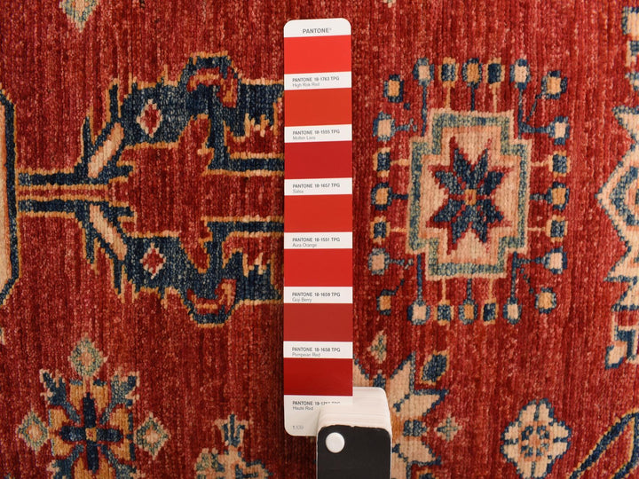 2'7" x 13'1" New Hand Knotted Red Wool Runner Oriental Rug - MOA10278251