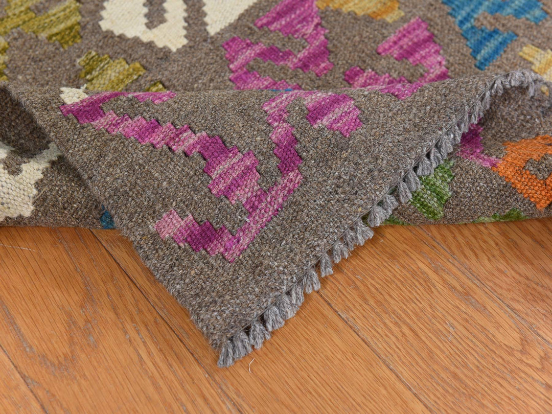 8'2" x 9'6" New Hand Woven Brown Wool Rectangle Oriental Rug - MOA10278343