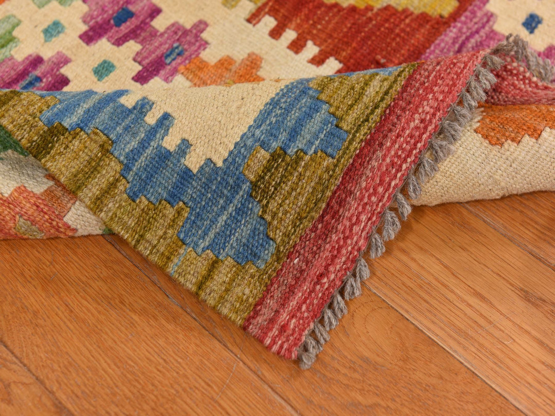 8'6" x 11'0" New Hand Woven Red Wool Rectangle Oriental Rug - MOA10278344