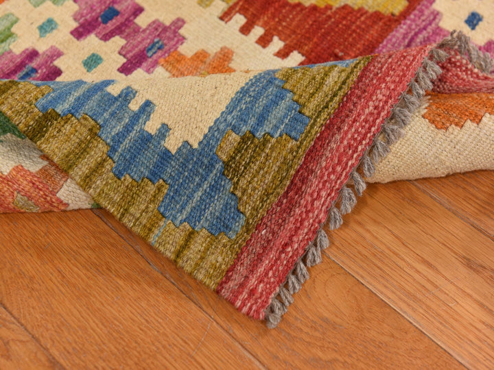 8'6" x 11'0" New Hand Woven Red Wool Rectangle Oriental Rug - MOA10278344