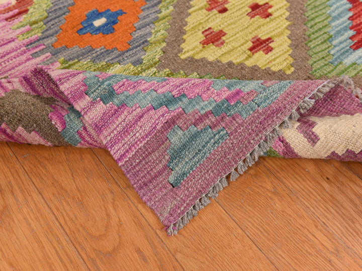 8'4" x 9'10" New Hand Woven Green Wool Rectangle Oriental Rug - MOA10278347